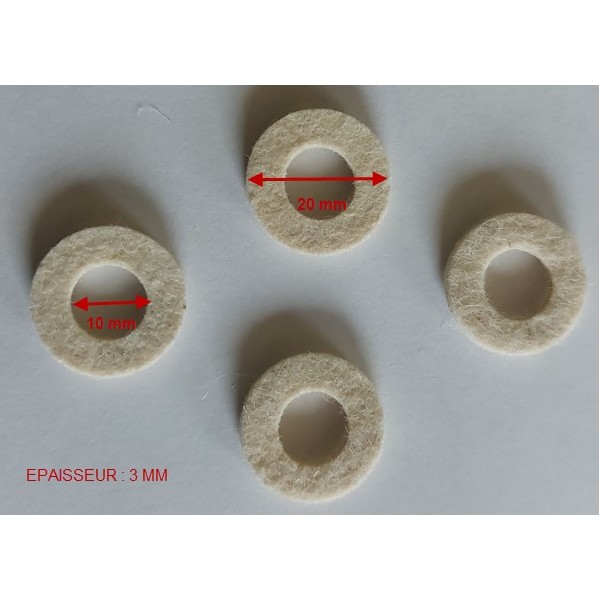 Rondelles en Feutre 20X10X3 mm