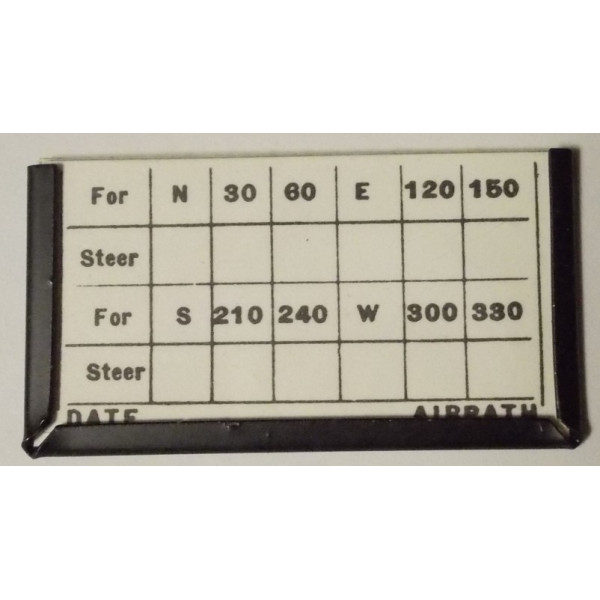 Table de Compensation pour Compas Airpath 2300 & 2400